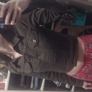 Cropped Levi's Dark Green Denim Jacket